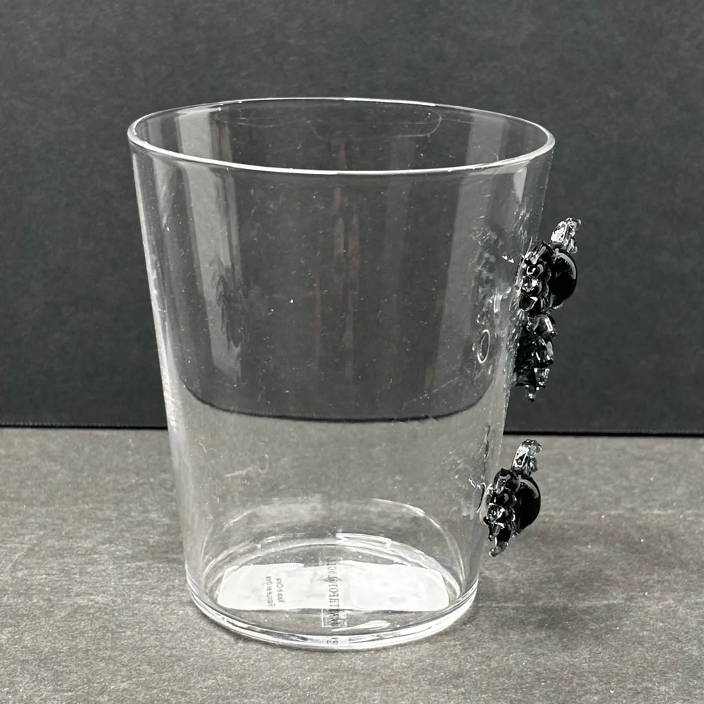 Anthropologie Halloween Icon Borosilicate Juice Glass SPIDER 14oz NEW